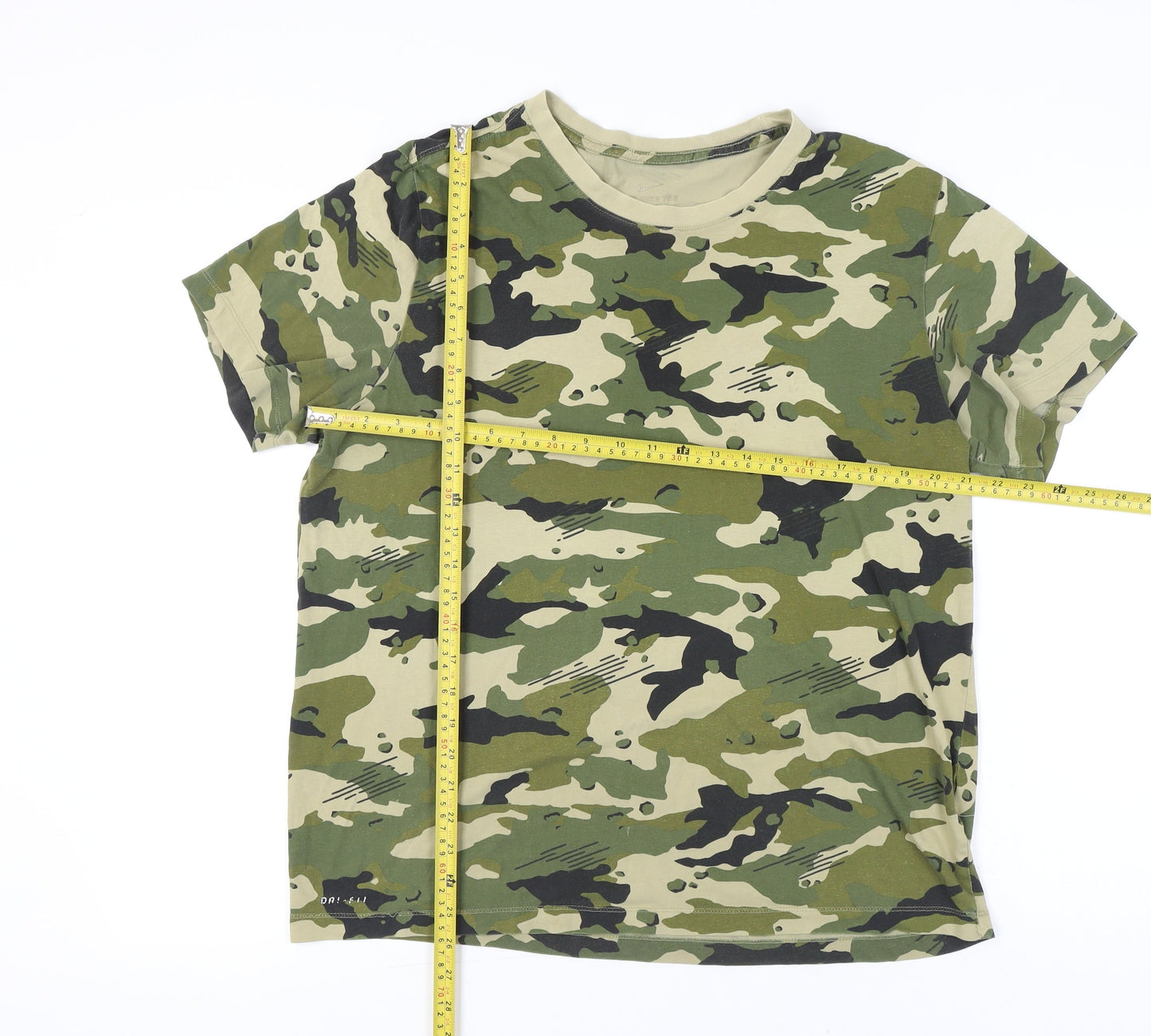 Nike Men’s Green Camouflage Army Short Sleeve Sports T-Shirt S