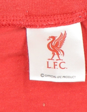 Liverpool FC Boys Grey Red Long Sleeve T-Shirt 8-9 Years Football Top