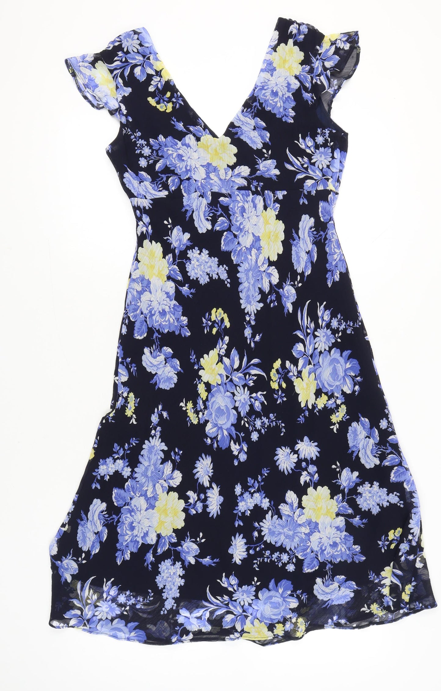 Debenhams Womens Multicoloured Floral A-Line V-Neck Dress Size 14