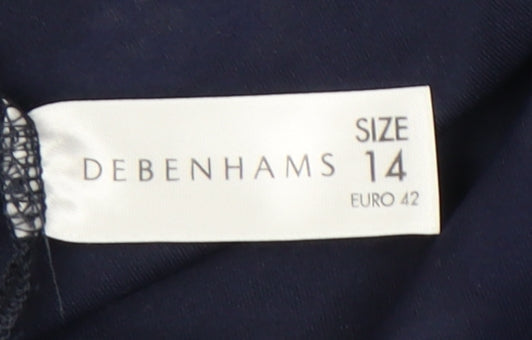 Debenhams Womens Multicoloured Floral A-Line V-Neck Dress Size 14