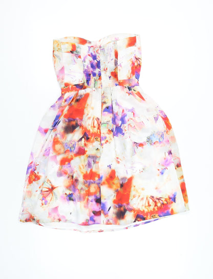 Coast Women’s Multicoloured Floral Strapless A-Line Dress UK 6