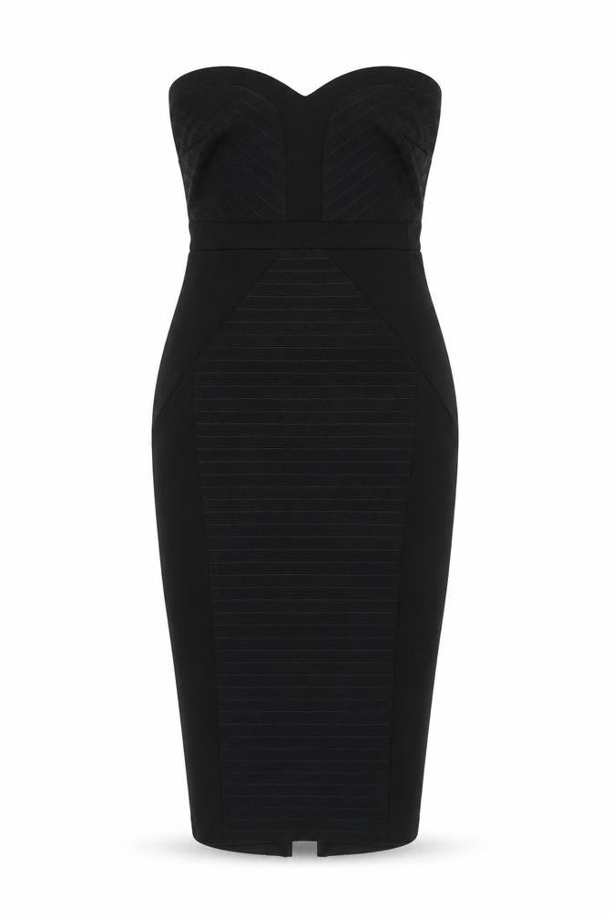 ASOS Petite Women’s Black Strapless Bodycon Midi Dress Size 2