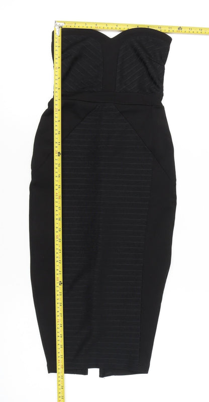 ASOS Petite Women’s Black Strapless Bodycon Midi Dress Size 2