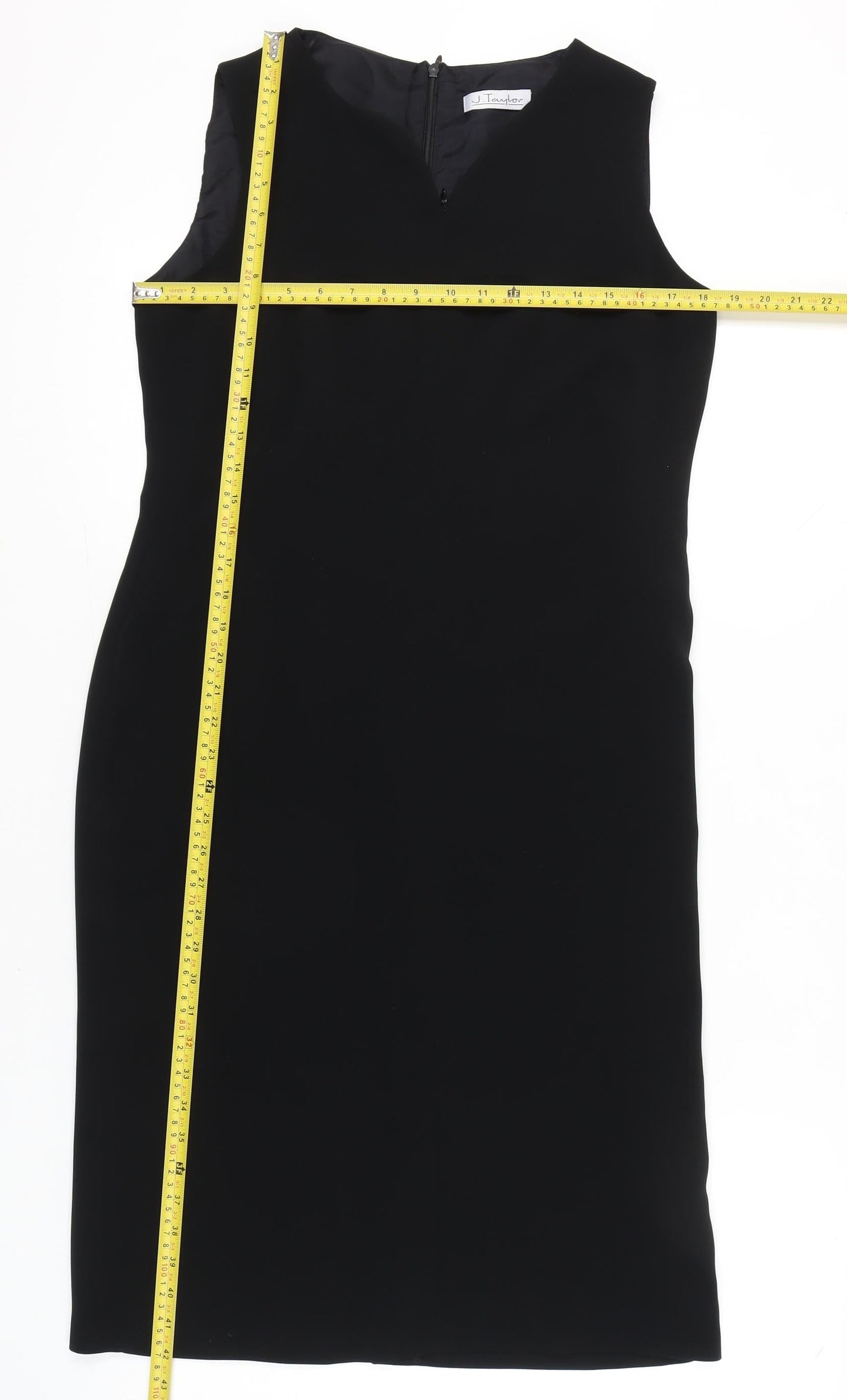 J Taylor Womens Black Size 14 Sheath Knee Length Sleeveless Dress