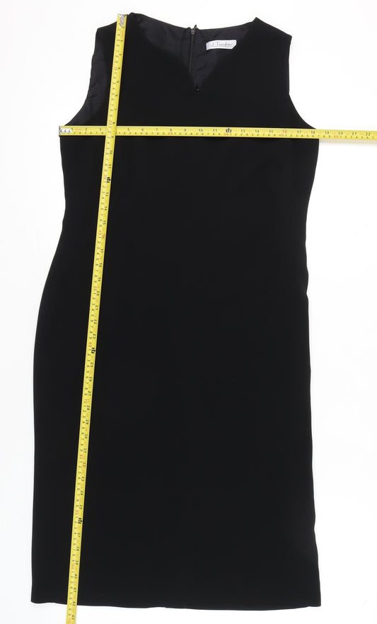J Taylor Womens Black Size 14 Sheath Knee Length Sleeveless Dress