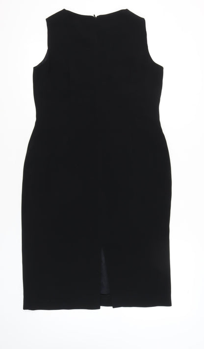J Taylor Womens Black Size 14 Sheath Knee Length Sleeveless Dress