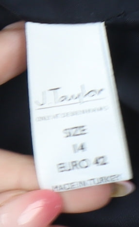 J Taylor Womens Black Size 14 Sheath Knee Length Sleeveless Dress