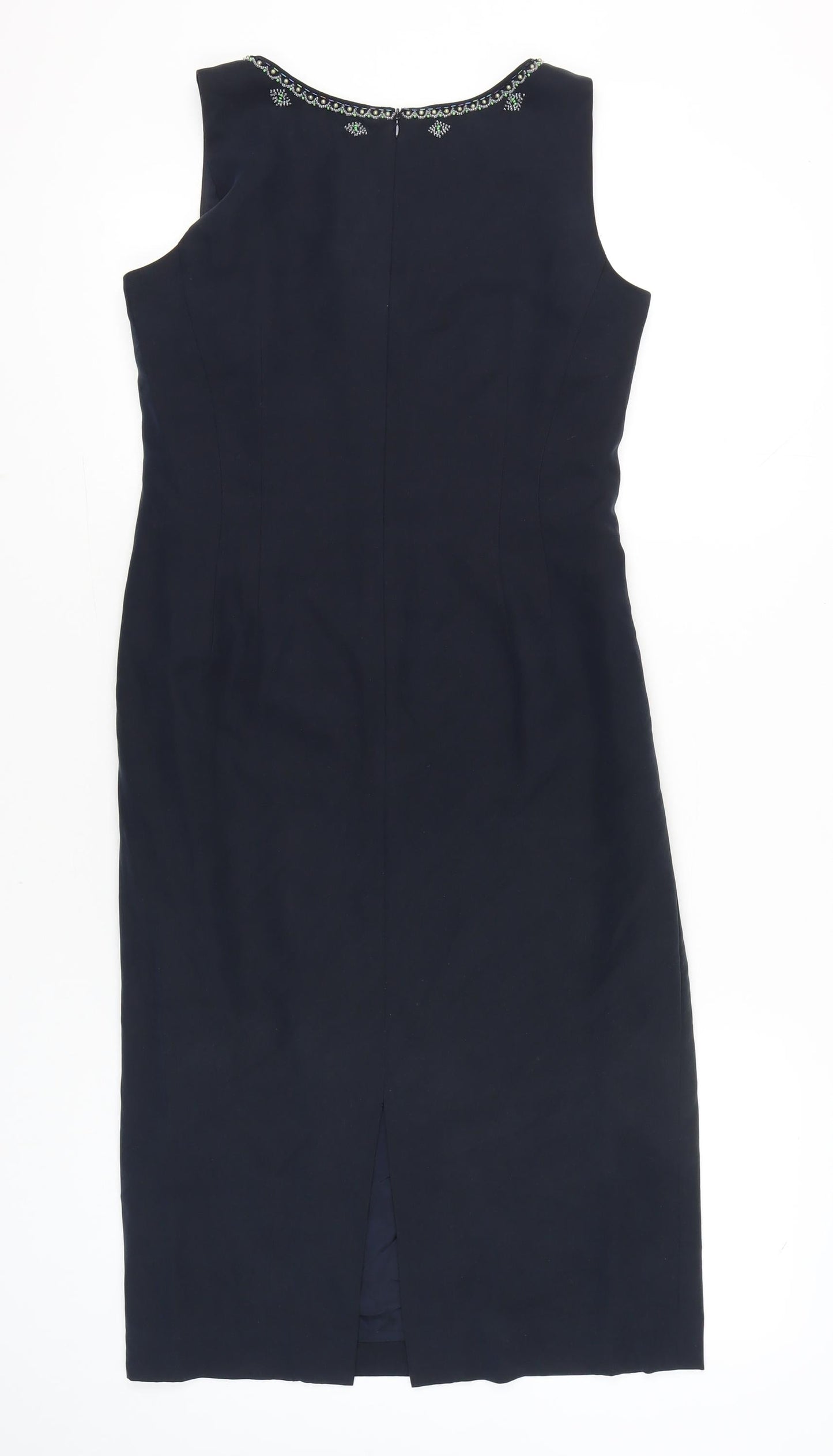 Country Casuals Women’s Black Silk Sheath Dress Size 12 V-Neck