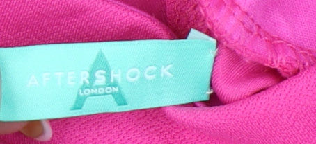 Aftershock London Women’s Pink Size 8 A-Line Mini Dress Retro Bell Sleeve