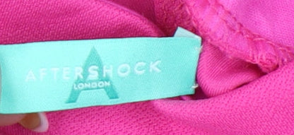 Aftershock London Women’s Pink Size 8 A-Line Mini Dress Retro Bell Sleeve