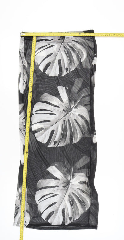 PrettyLittleThing Women's Black Tropical Midi Skirt Size 14