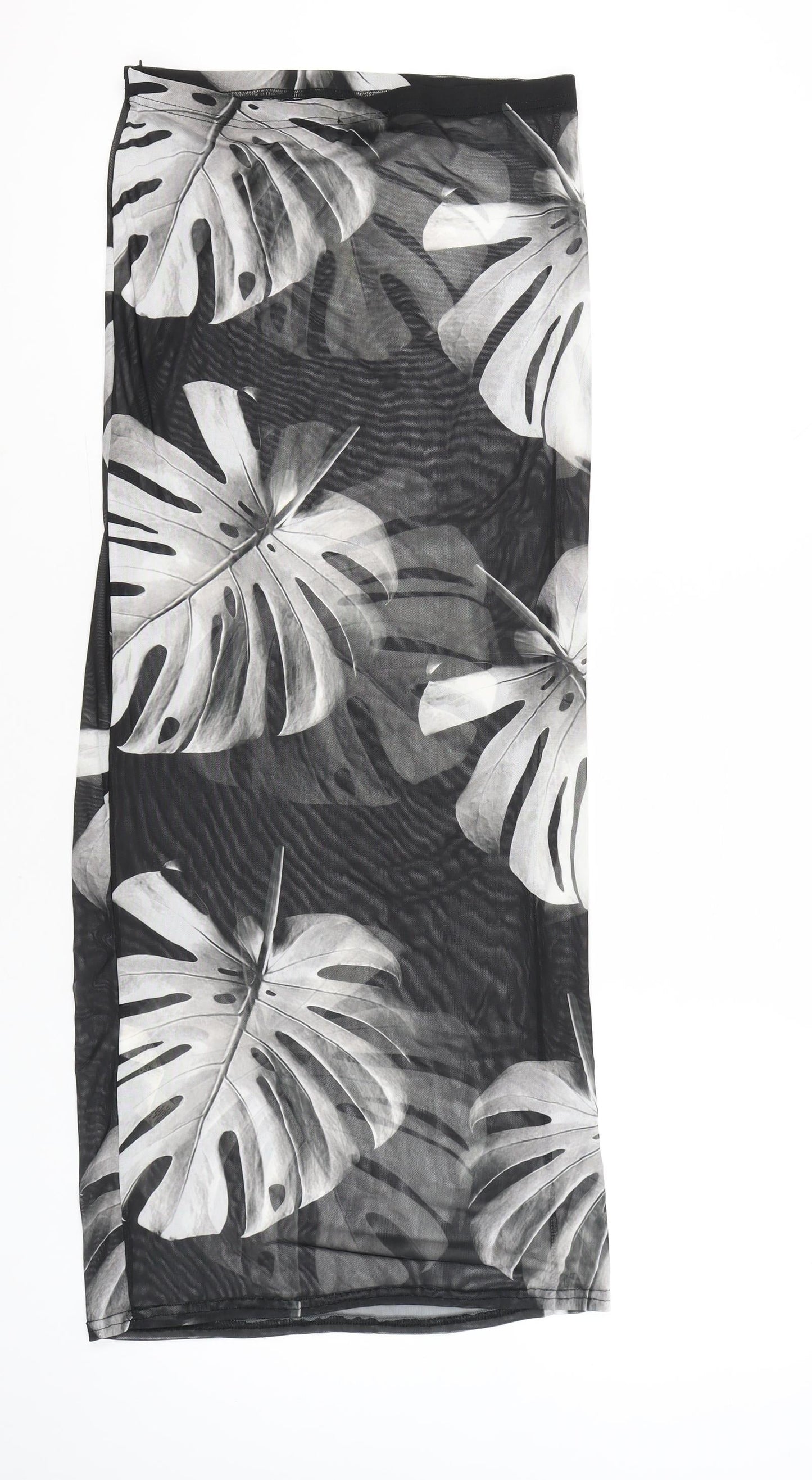 PrettyLittleThing Women's Black Tropical Midi Skirt Size 14