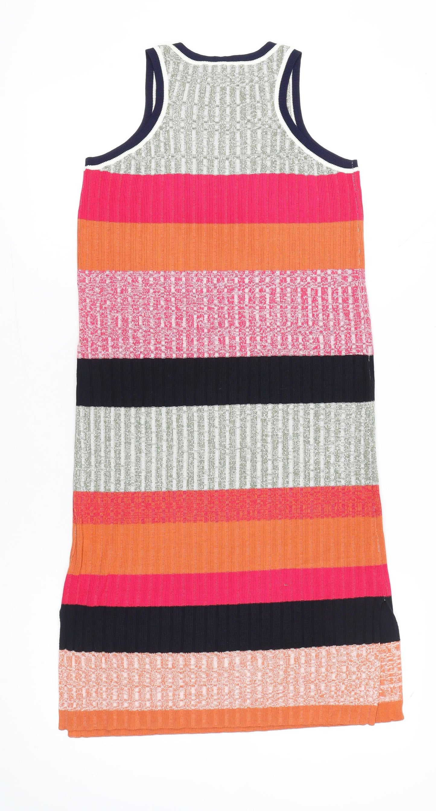 Next Women’s Multicoloured Striped Knit Tank Dress Size 12 Midi