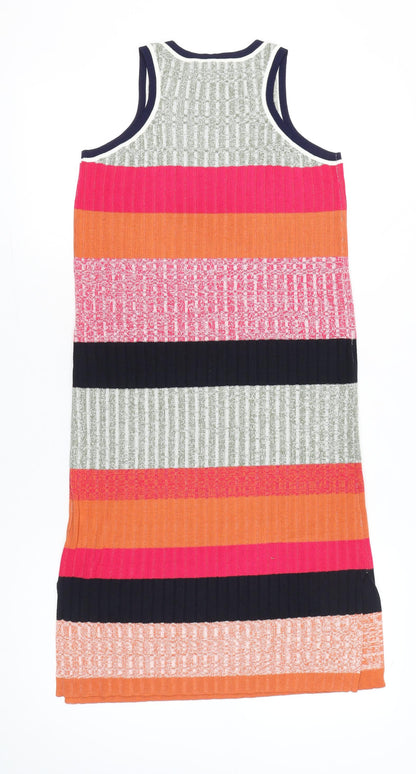 Next Women’s Multicoloured Striped Knit Tank Dress Size 12 Midi