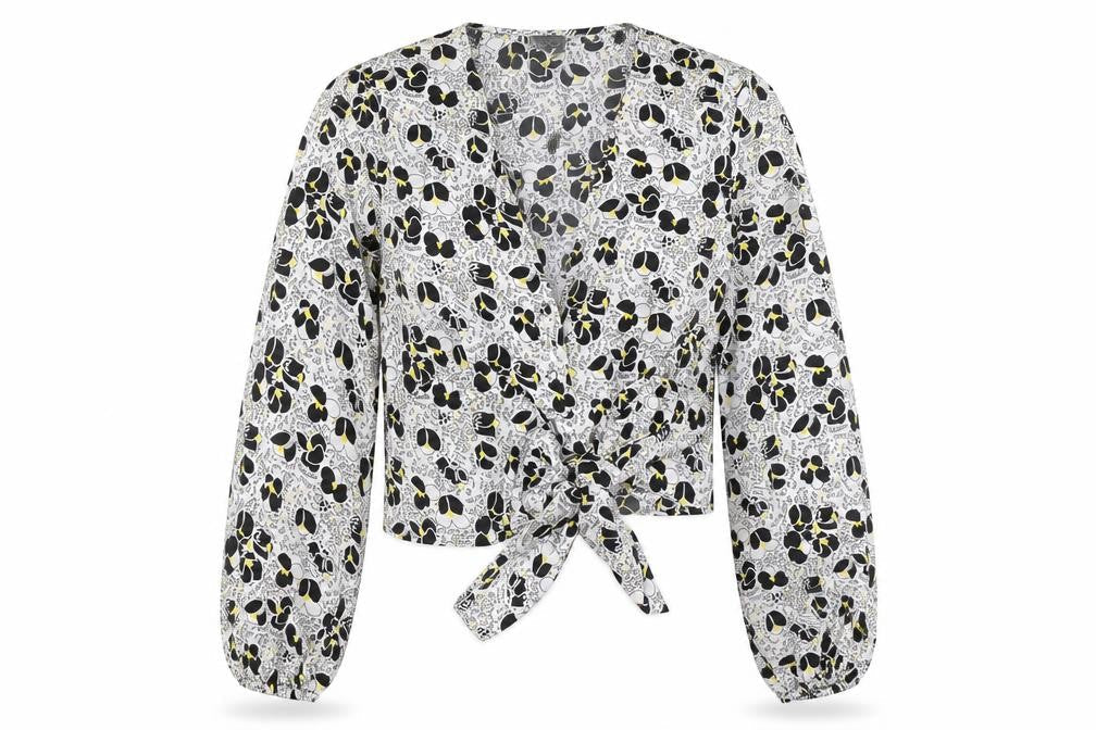 Womens UK Size 10 Topshop Black Wrap Blouse