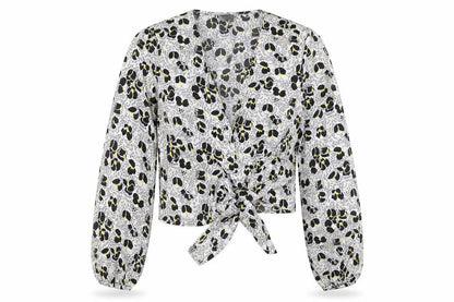 Womens UK Size 10 Topshop Black Wrap Blouse
