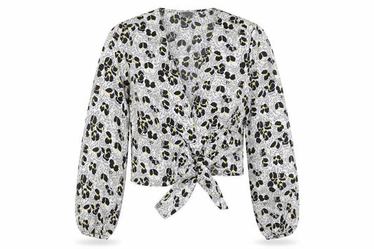 Womens UK Size 10 Topshop Black Wrap Blouse