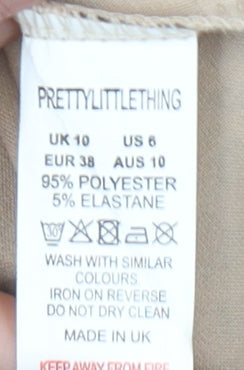 PrettyLittleThing Womens Brown Leopard Print Bodycon Dress Size 10