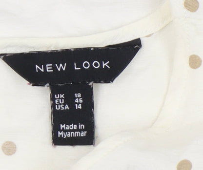 Womens UK Size 18 New Look White Basic T-Shirt