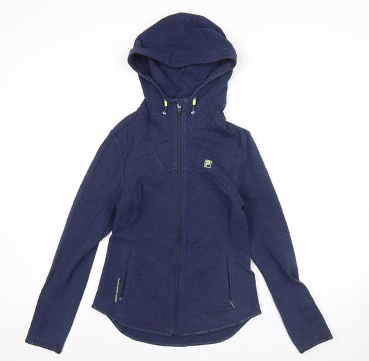 Fila Women’s Navy Blue Hoodie Size 8 Full Zip Sportswear