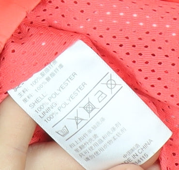 Adidas Womens Pink Polka Dot Windbreaker Jacket Size 12 UK Hooded