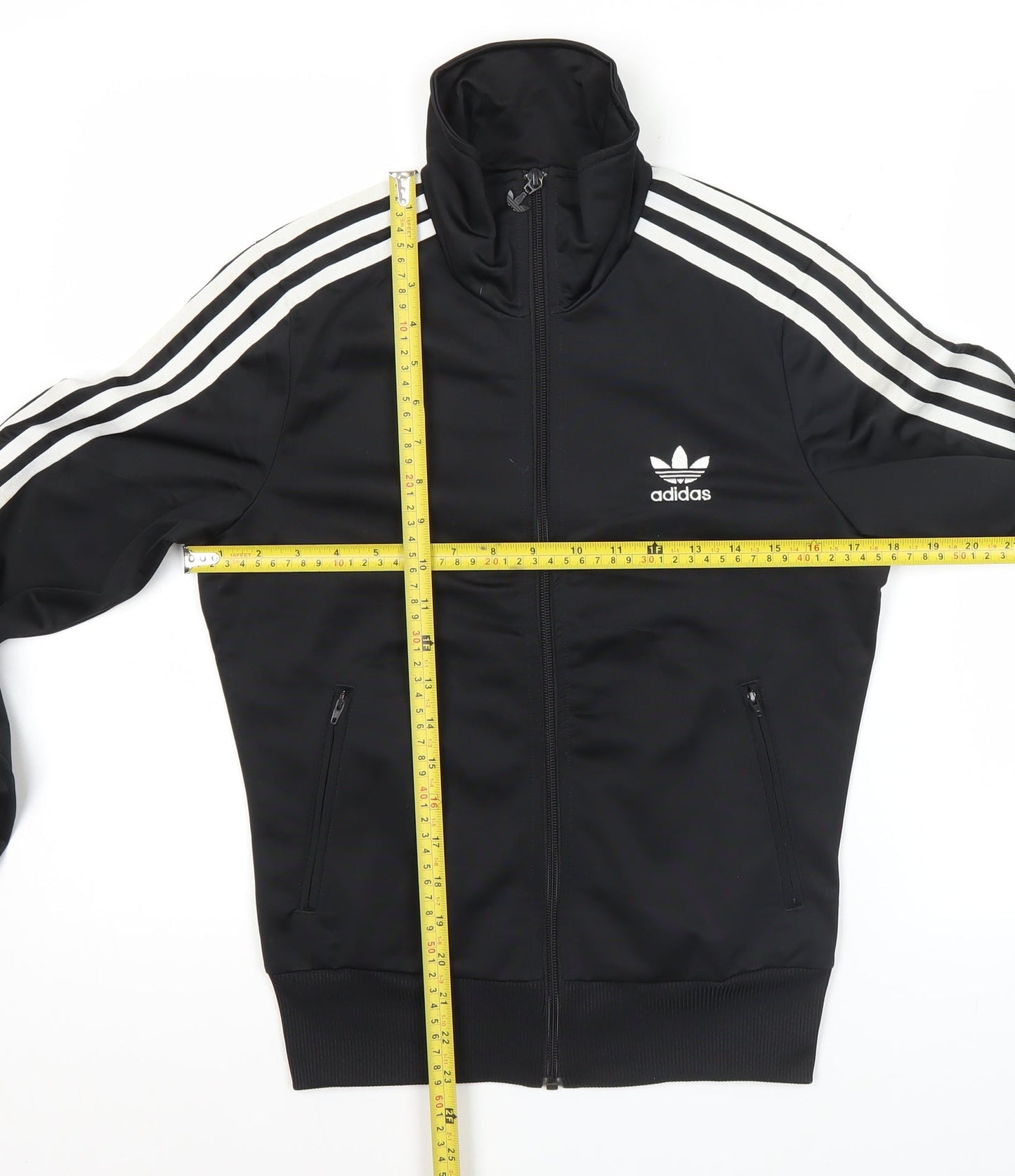 Adidas Women's Black Size 8 Track Jacket Full Zip Logo Sportswear