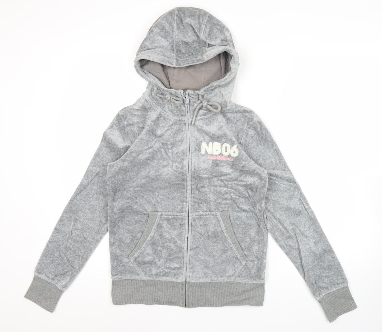Womens UK Size M New Balance Grey Full Zip Hoodie