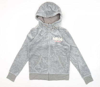 Womens UK Size M New Balance Grey Full Zip Hoodie