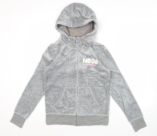 Womens UK Size M New Balance Grey Full Zip Hoodie