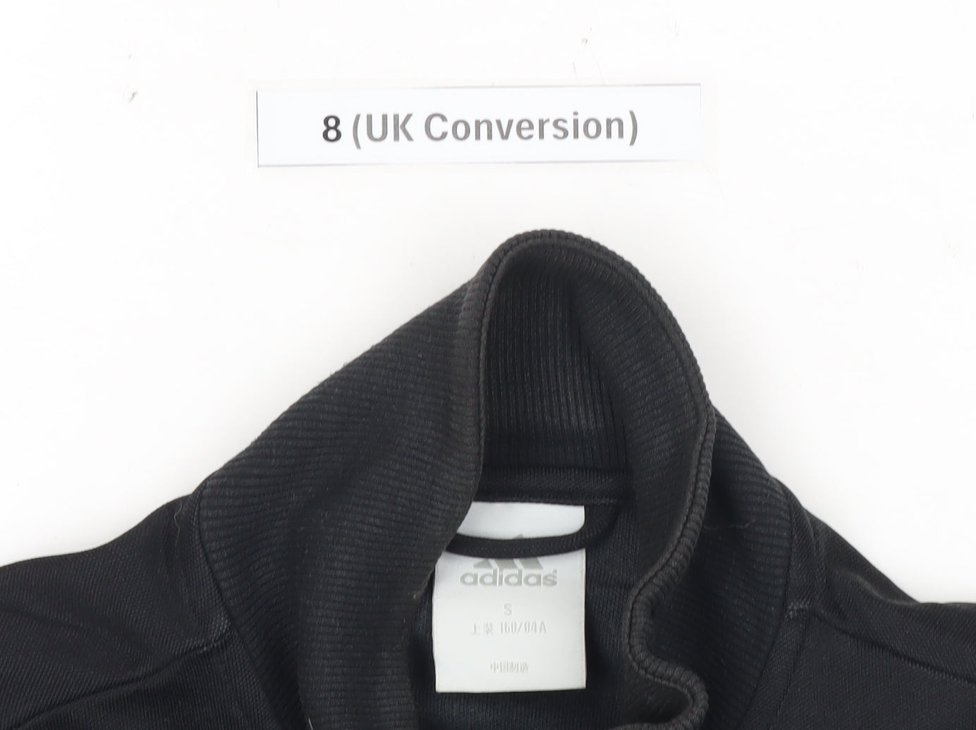 Adidas Womens Black Size 8 Slim Fit Track Jacket Full Zip