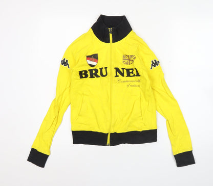 Kappa Womens Yellow Track Jacket Size UK 6 Full Zip Sportswear