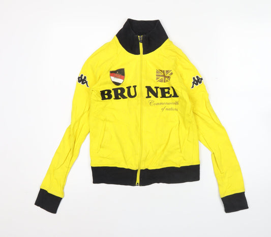 Kappa Womens Yellow Track Jacket Size UK 6 Full Zip Sportswear