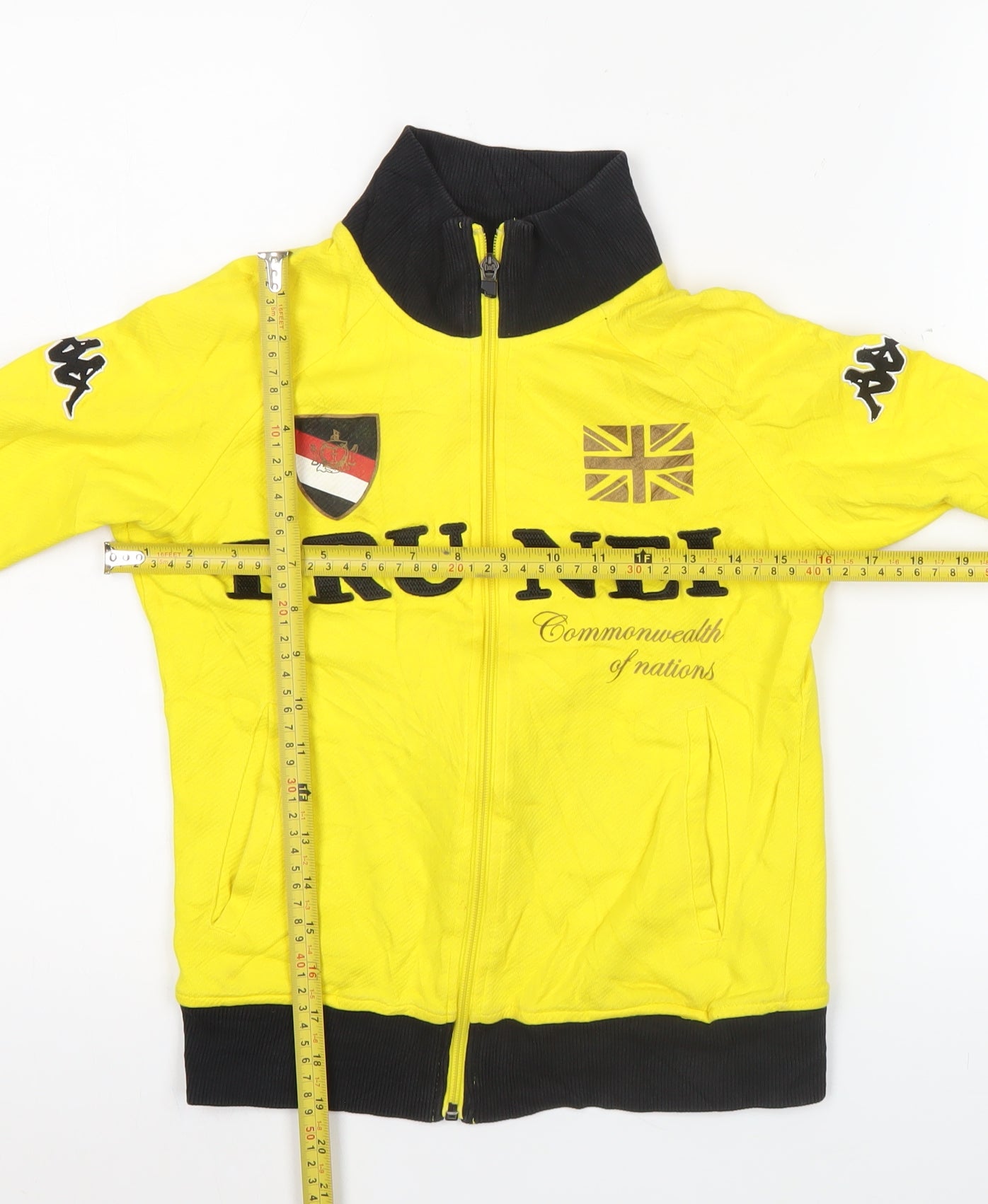 Kappa Womens Yellow Track Jacket Size UK 6 Full Zip Sportswear