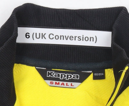 Kappa Womens Yellow Track Jacket Size UK 6 Full Zip Sportswear