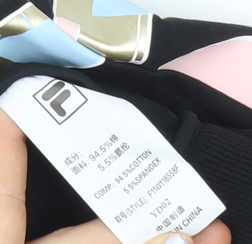 Fila Men’s Black Logo Track Jacket Size M Cotton Blend Full Zip