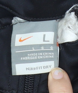 Nike Womens Black Large Track Jacket Full Zip Sportswear