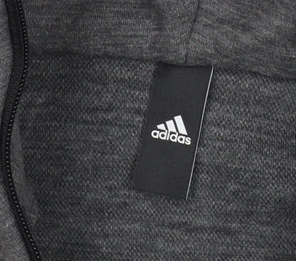 Adidas Womens Grey Hoodie UK 8 Full Zip Long Sleeve Sportswear