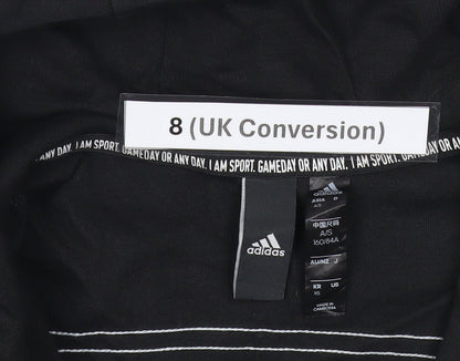 Adidas Womens Black Full Zip Hoodie Size 8 Activewear Gym Jacket