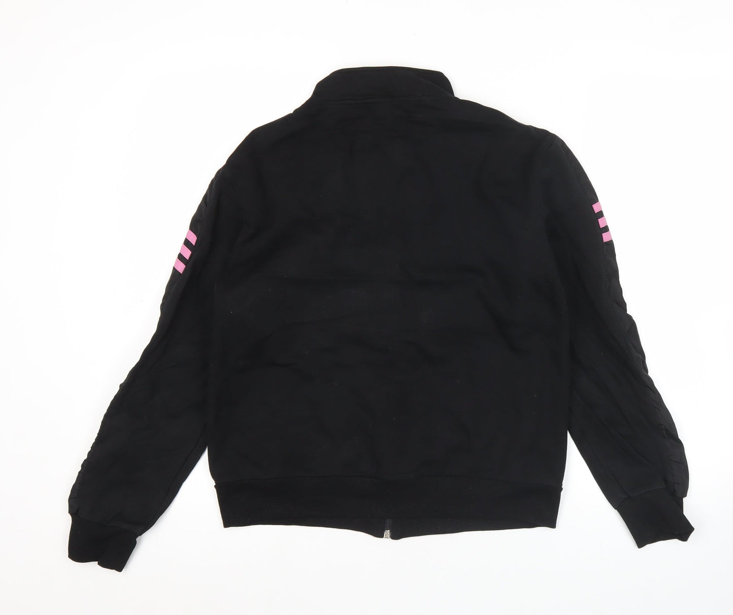 Adidas Womens Black Track Jacket L Full Zip Cotton Sportswear