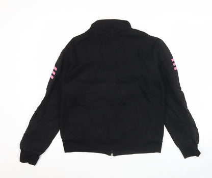 Adidas Womens Black Track Jacket L Full Zip Cotton Sportswear