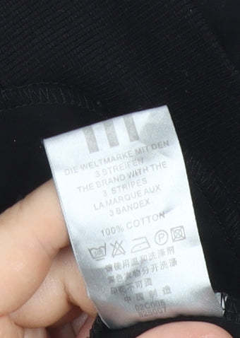 Adidas Womens Black Track Jacket L Full Zip Cotton Sportswear