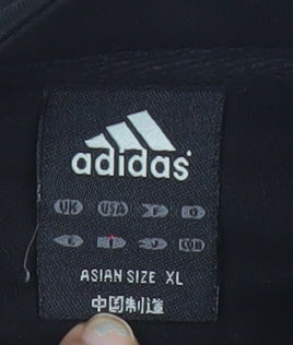 Adidas Womens Black Track Jacket L Full Zip Cotton Sportswear