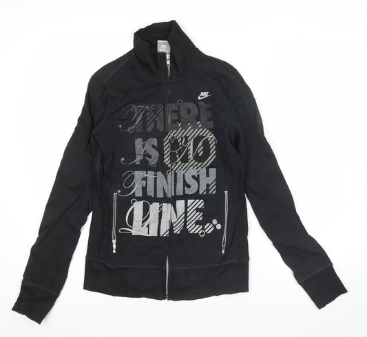 Nike Womens Black L Track Jacket Cotton Blend Sportswear Zip