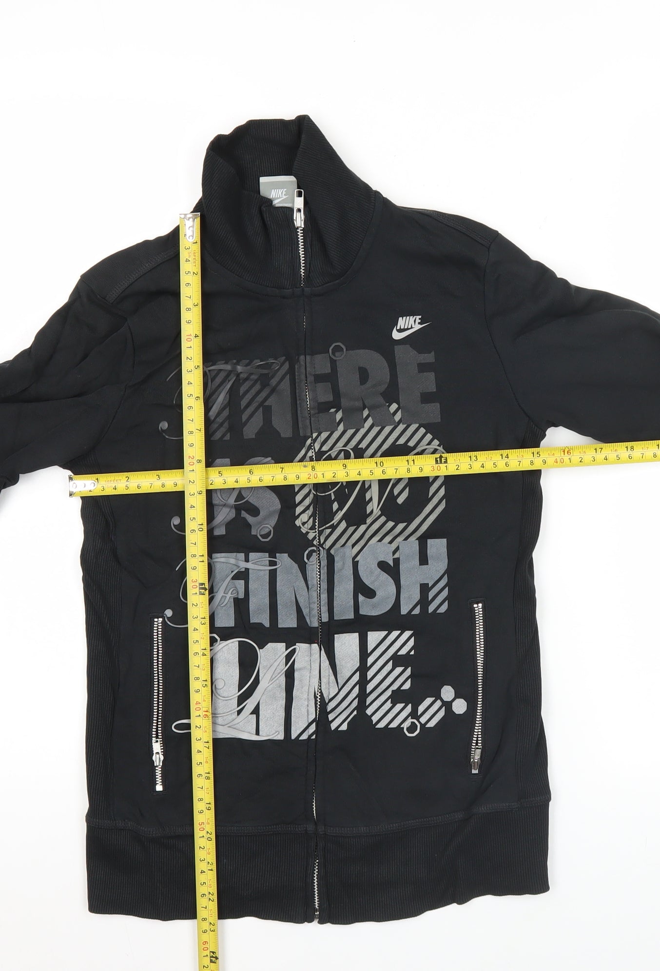 Nike Womens Black L Track Jacket Cotton Blend Sportswear Zip