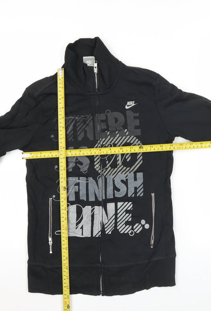 Nike Womens Black L Track Jacket Cotton Blend Sportswear Zip
