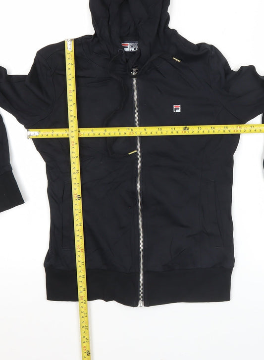 Fila Women's Black Full Zip Hoodie Size 6 Slim Fit Activewear