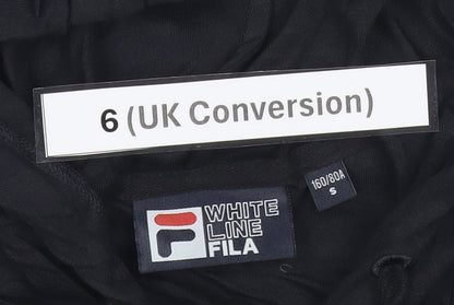 Fila Women's Black Full Zip Hoodie Size 6 Slim Fit Activewear