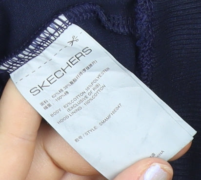 Mens UK Size XS Skechers Blue Full Zip Hoodie