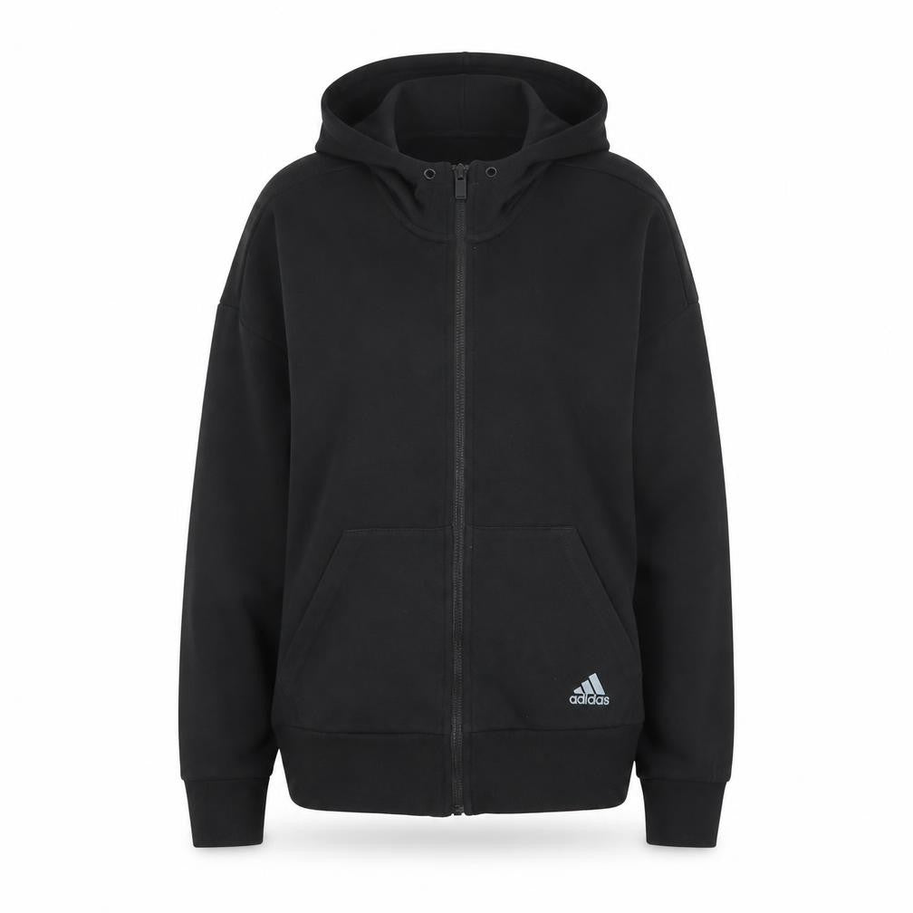 Womens UK Size 10 adidas Black Full Zip Hoodie