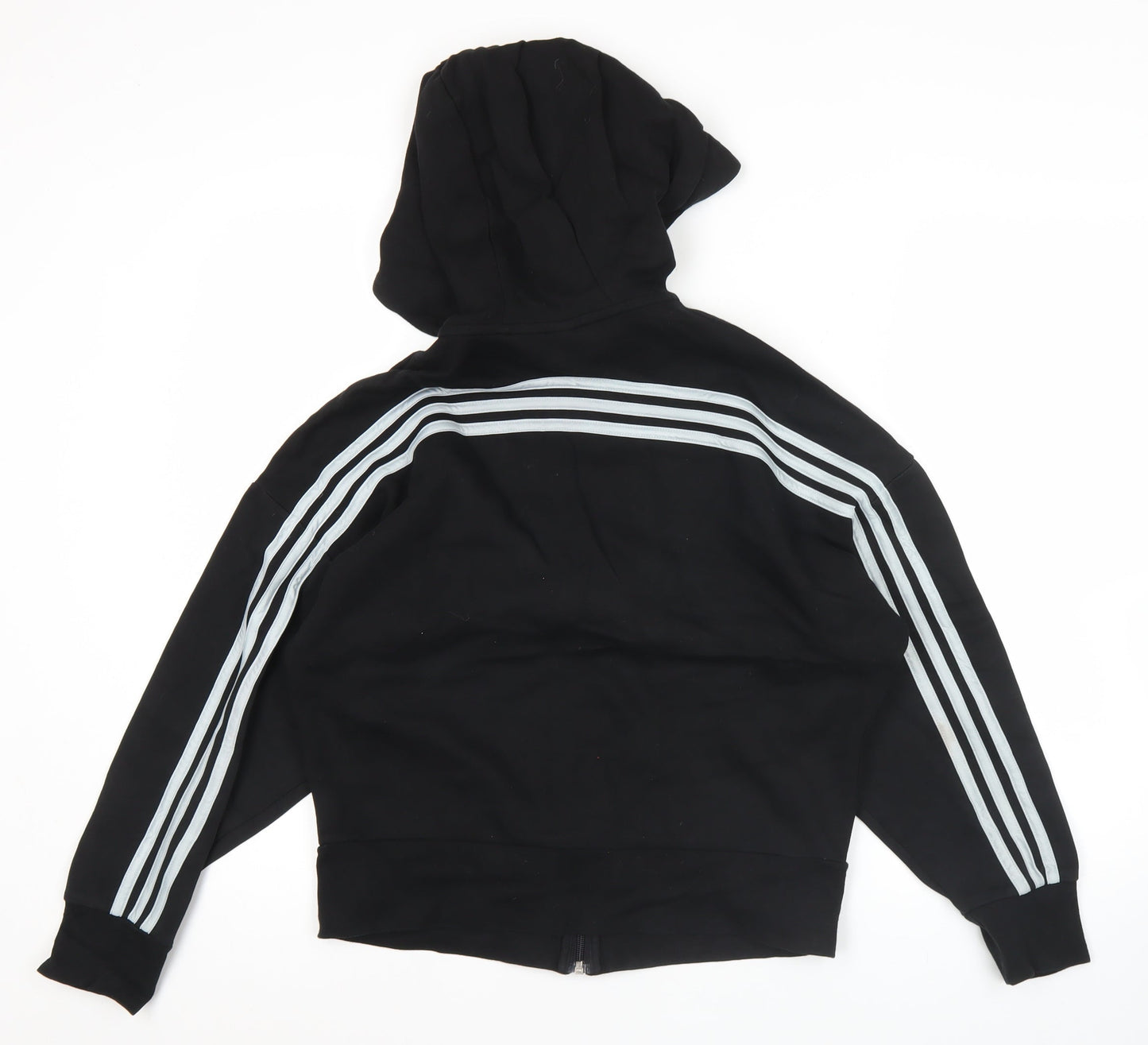 Adidas Womens Black Size 10 Full Zip Hoodie Sweatshirt